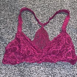 Maroon lace bralette